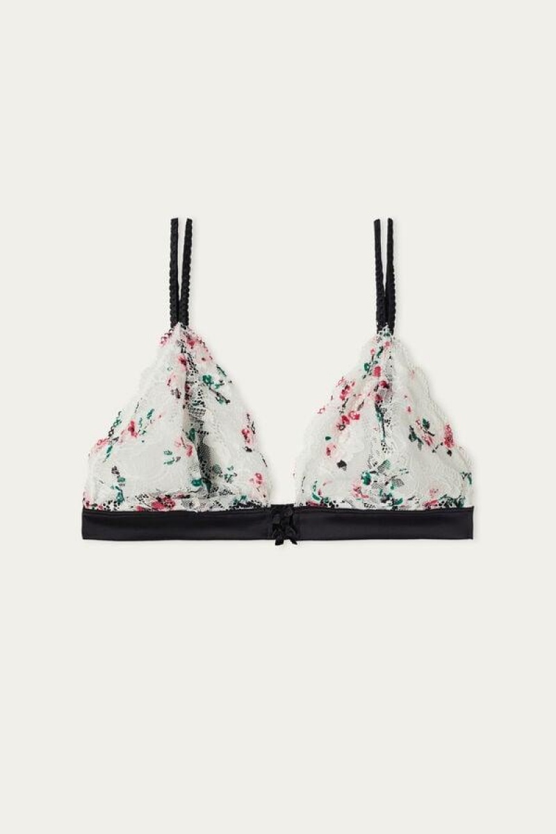 Dámské Podprsenky Intimissimi Bloom & Blossom Triangle Bílé | CZ UT4890