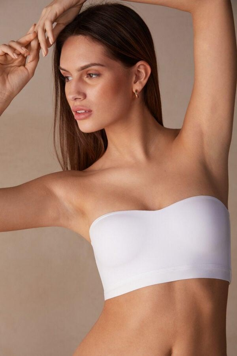 Dámské Podprsenky Intimissimi Bra Top in Ultralight Microfiber Bílé | CZ GL4857