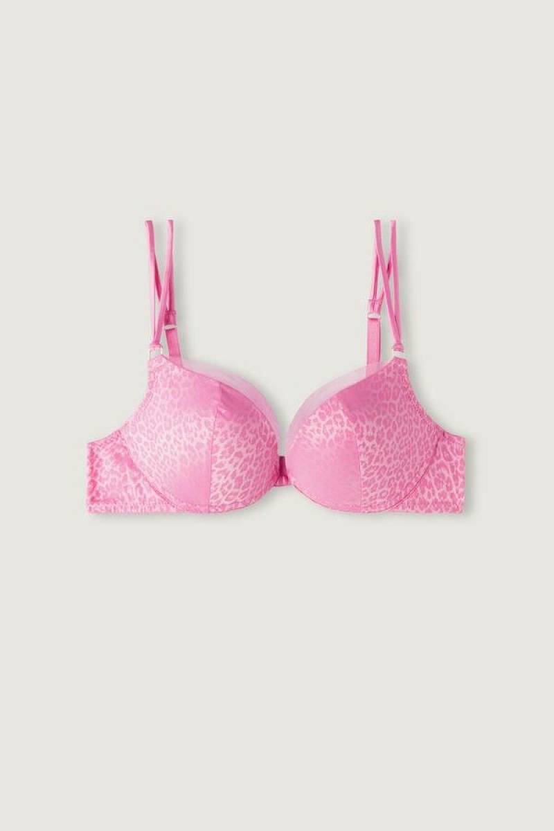 Dámské Podprsenky Intimissimi Cool Minimal Simona Super Push-up Růžové | CZ HK4781