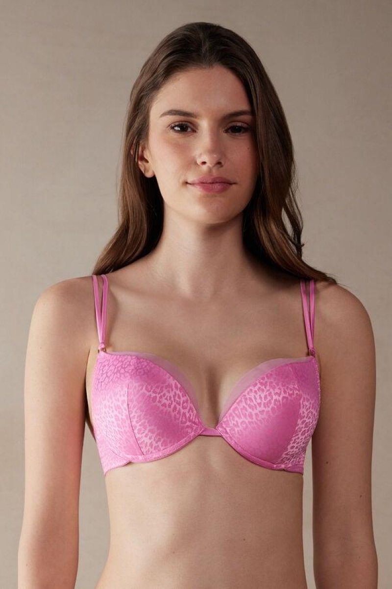 Dámské Podprsenky Intimissimi Cool Minimal Simona Super Push-up Růžové | CZ HK4781