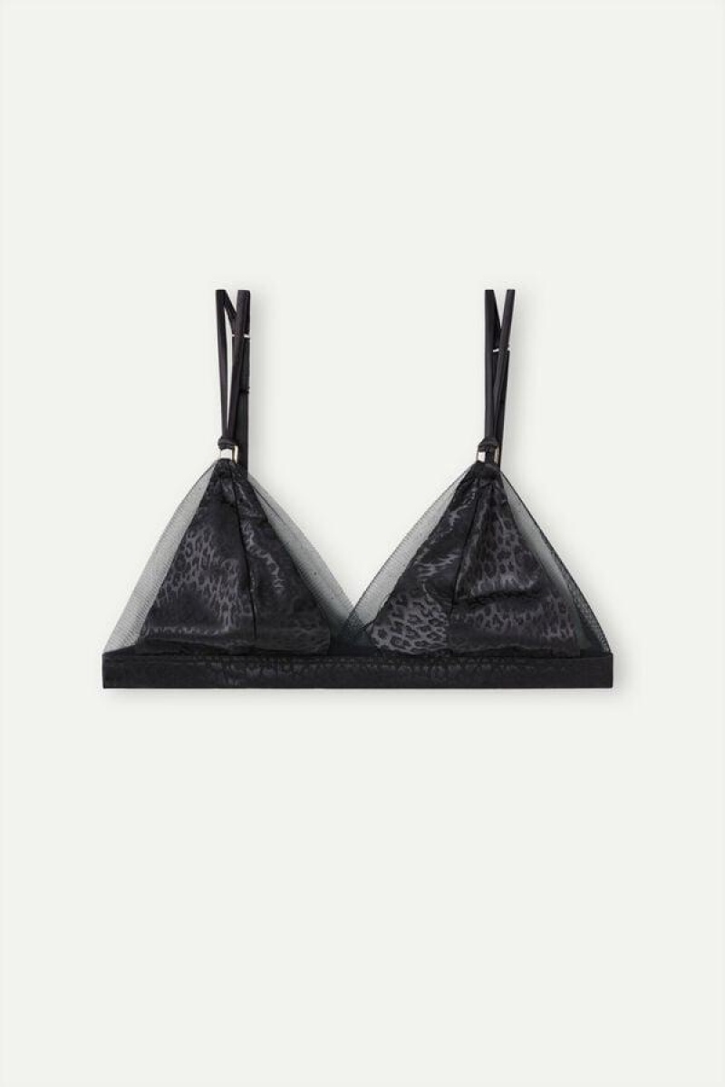 Dámské Podprsenky Intimissimi Cool Minimal Emma Triangle Černé | CZ HK4677