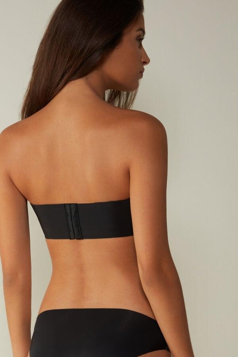 Dámské Podprsenky Intimissimi Daila Ultralight Microfiber Bandeau Černé | CZ PQ4955