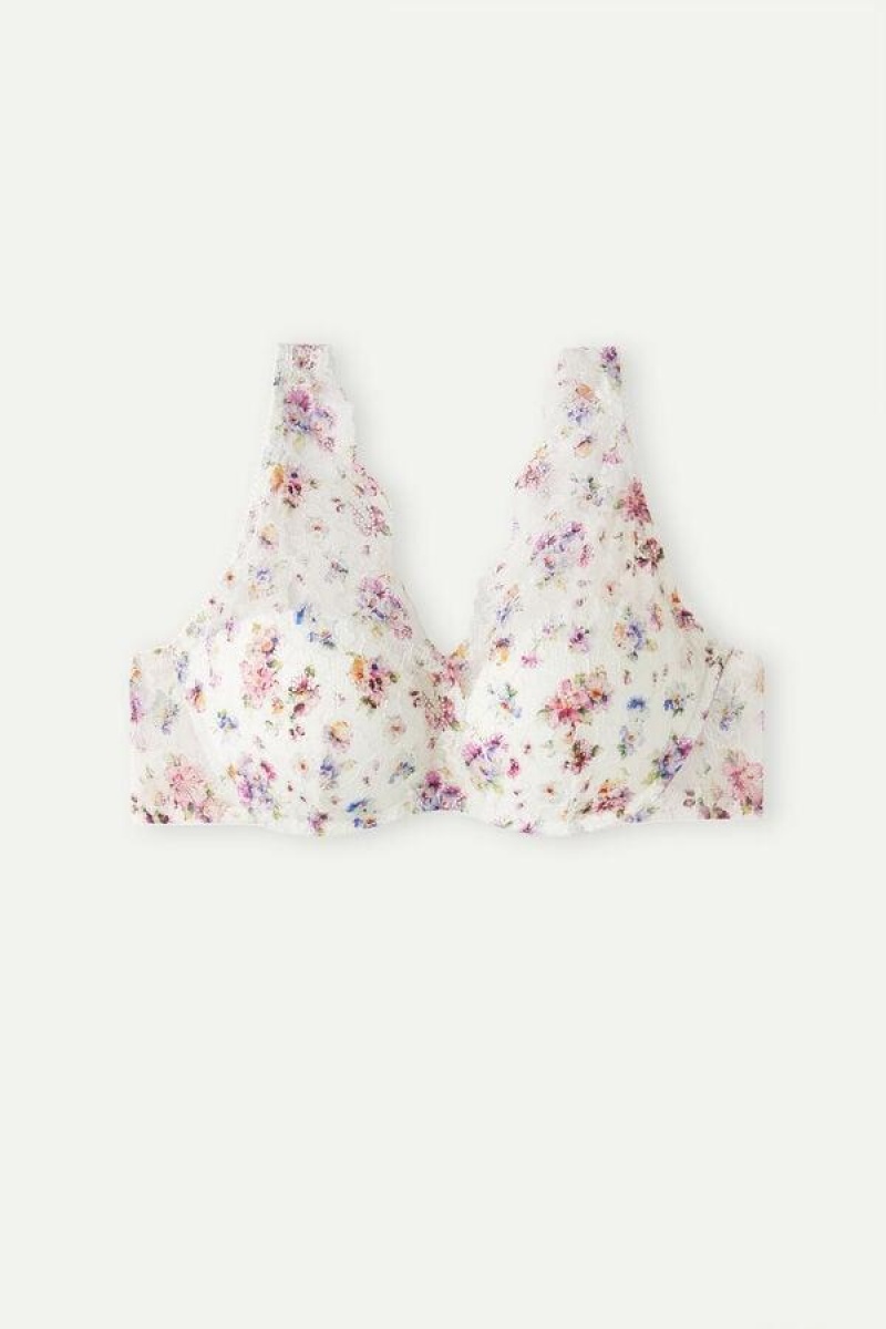 Dámské Podprsenky Intimissimi Dreaming of Spring Giorgia Balconette Bílé | CZ QZ5046