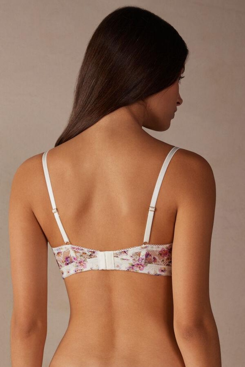 Dámské Podprsenky Intimissimi Dreaming of Spring Tiziana Triangle Bílé | CZ YU4687