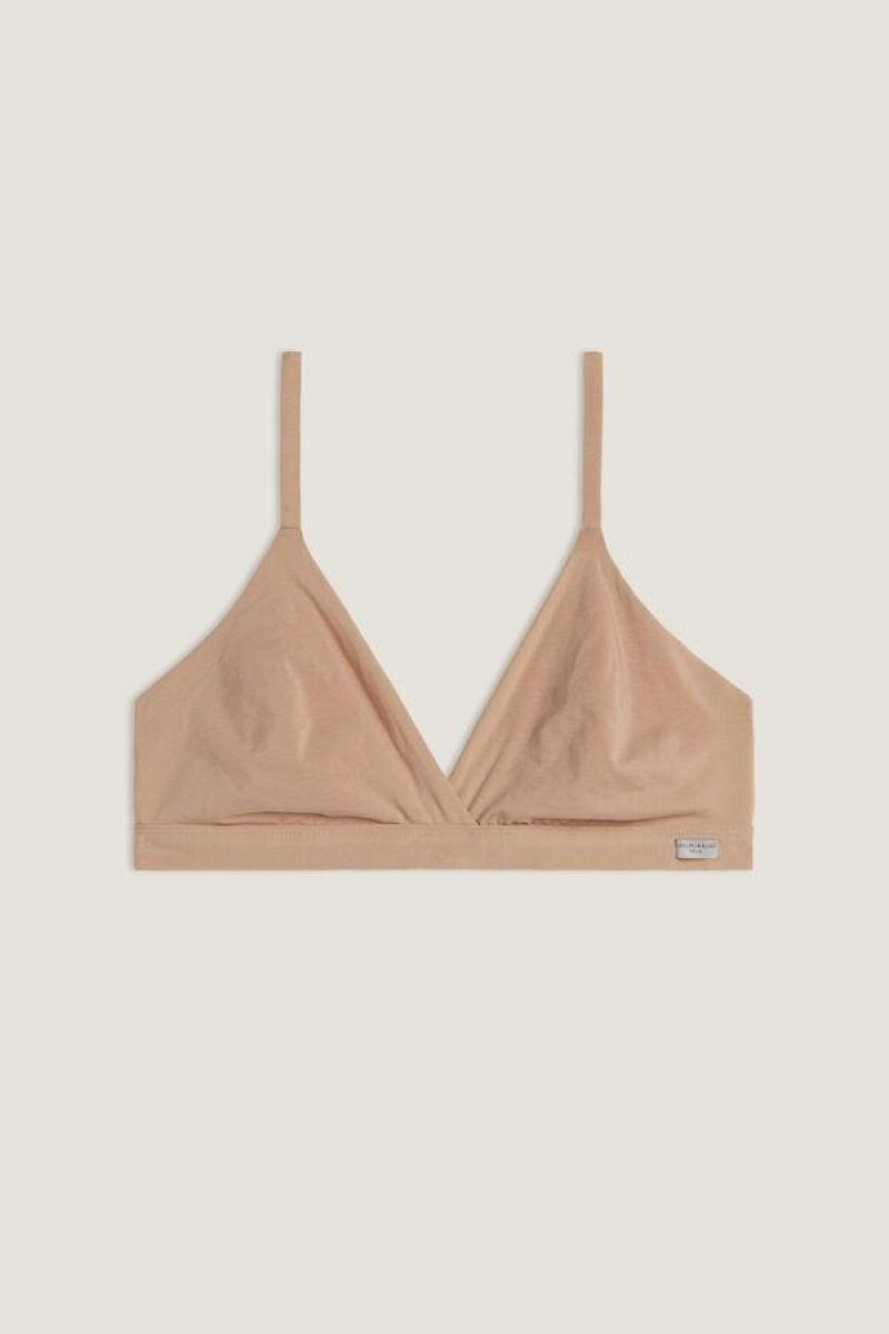 Dámské Podprsenky Intimissimi Emma Triangle in Natural Bavlněné Béžový | CZ HK4625