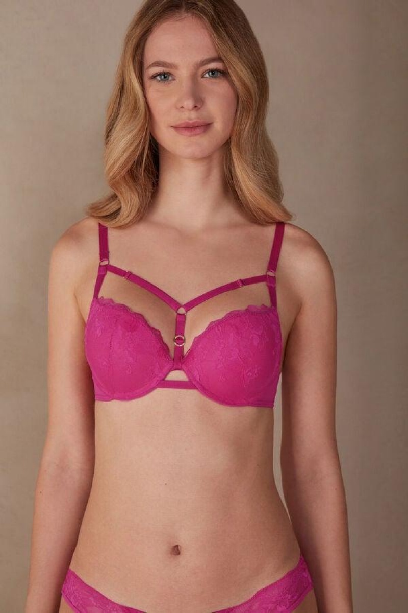 Dámské Podprsenky Intimissimi Fearless Femininity Elettra Super Push-up Růžové | CZ WY4770