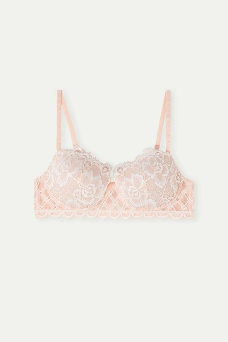 Dámské Podprsenky Intimissimi Floral Groove Sofia Balconette Světle Růžové Bílé | CZ RW4481