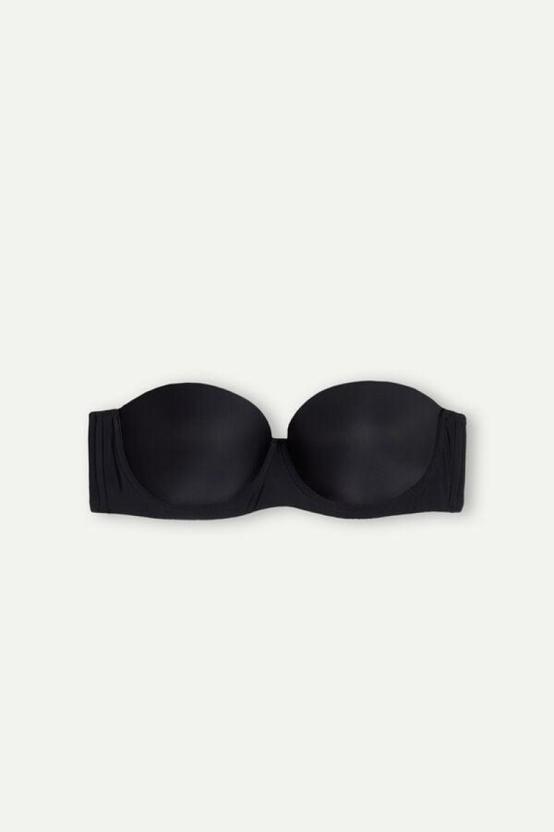 Dámské Podprsenky Intimissimi Giada Microfiber Bandeau Černé | CZ SO4935