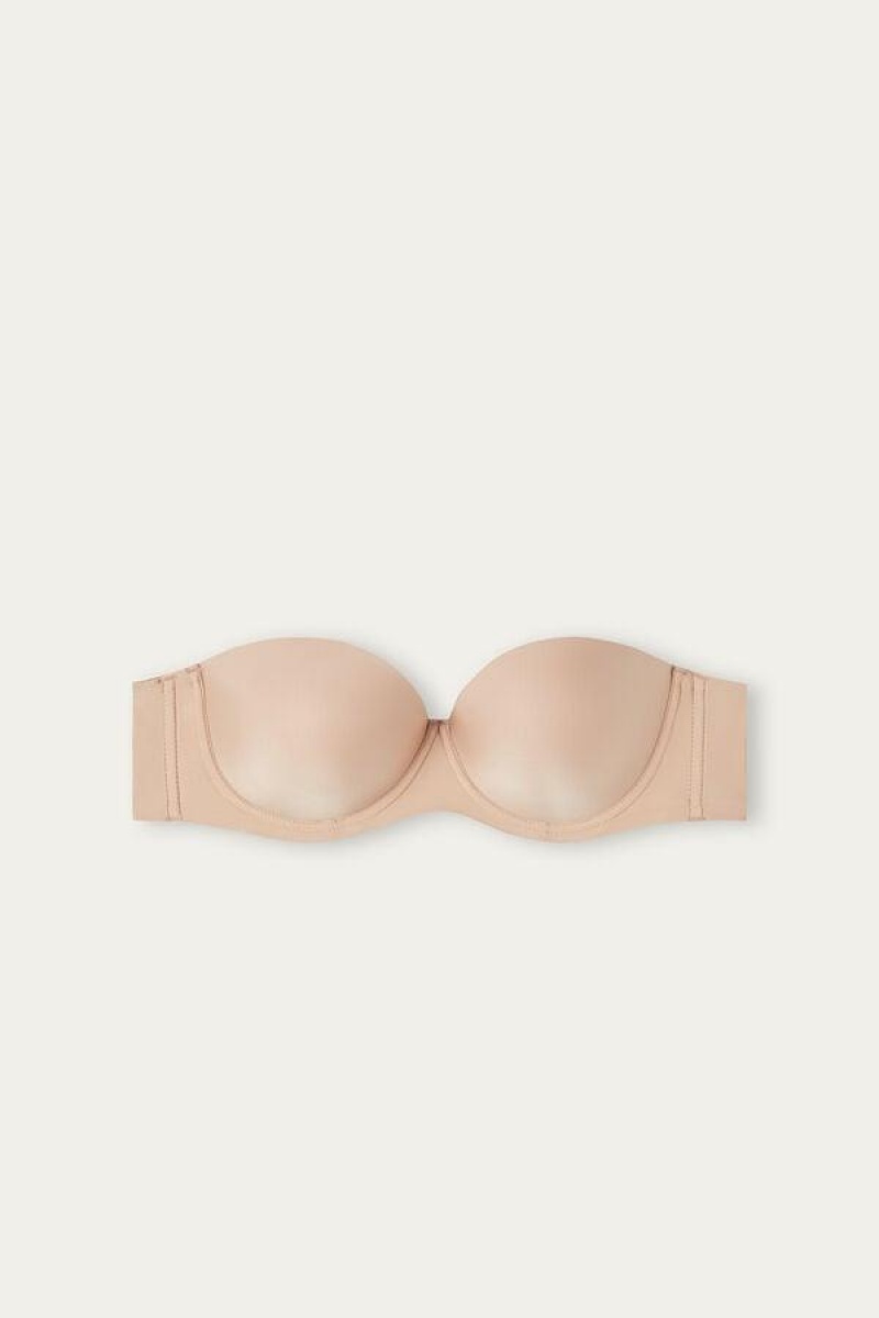 Dámské Podprsenky Intimissimi Giada Microfiber Bandeau Béžový | CZ DN4934