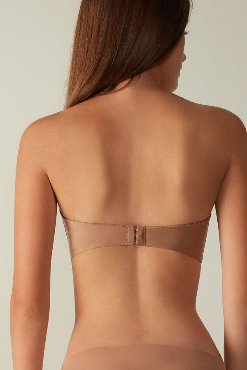 Dámské Podprsenky Intimissimi Giada Microfiber Bandeau Béžový | CZ AP4836