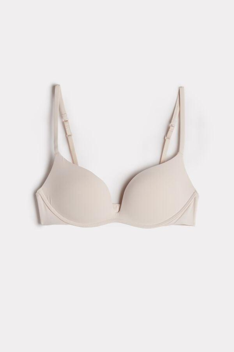 Dámské Podprsenky Intimissimi Gioia B Cup Microfiber Super Push-Up Růžové | CZ KI4701