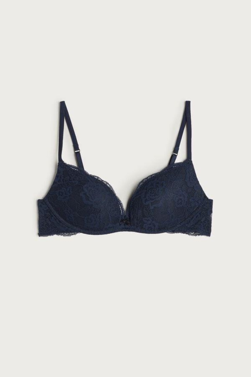 Dámské Podprsenky Intimissimi Gioia Krajkové Super Push-Up Blankyt | CZ HK4729