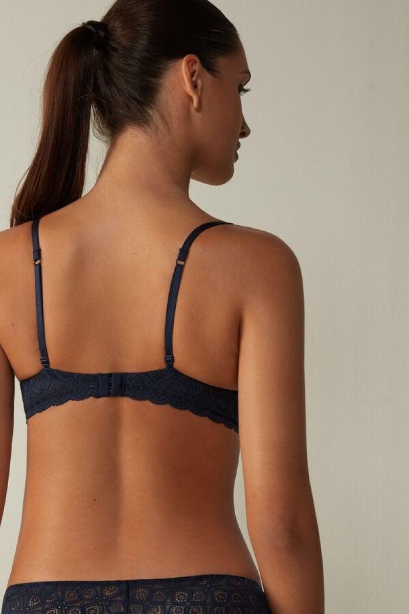 Dámské Podprsenky Intimissimi Gioia Super Push-Up in Krajkové Blankyt | CZ YU4739