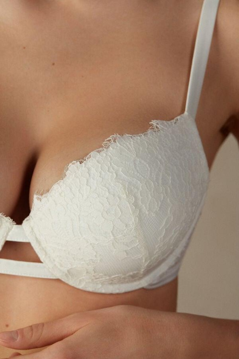 Dámské Podprsenky Intimissimi Heart Beat Elettra Super Push-up Bílé | CZ XF4750