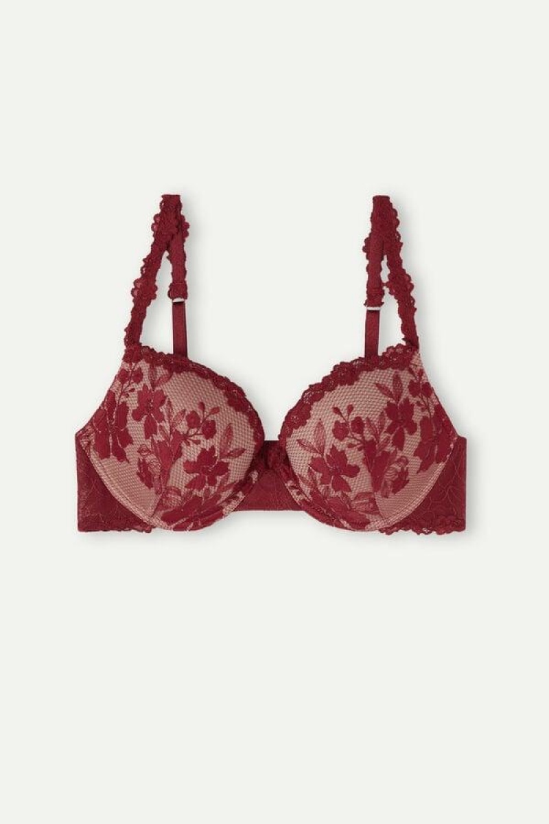 Dámské Podprsenky Intimissimi In Full Bloom Elettra Super Push-up Červené | CZ HK4755