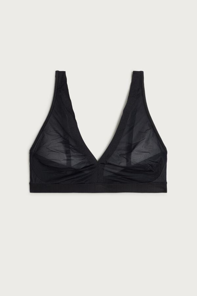 Dámské Podprsenky Intimissimi Lara Invisible Touch Triangle Černé | CZ QZ4615