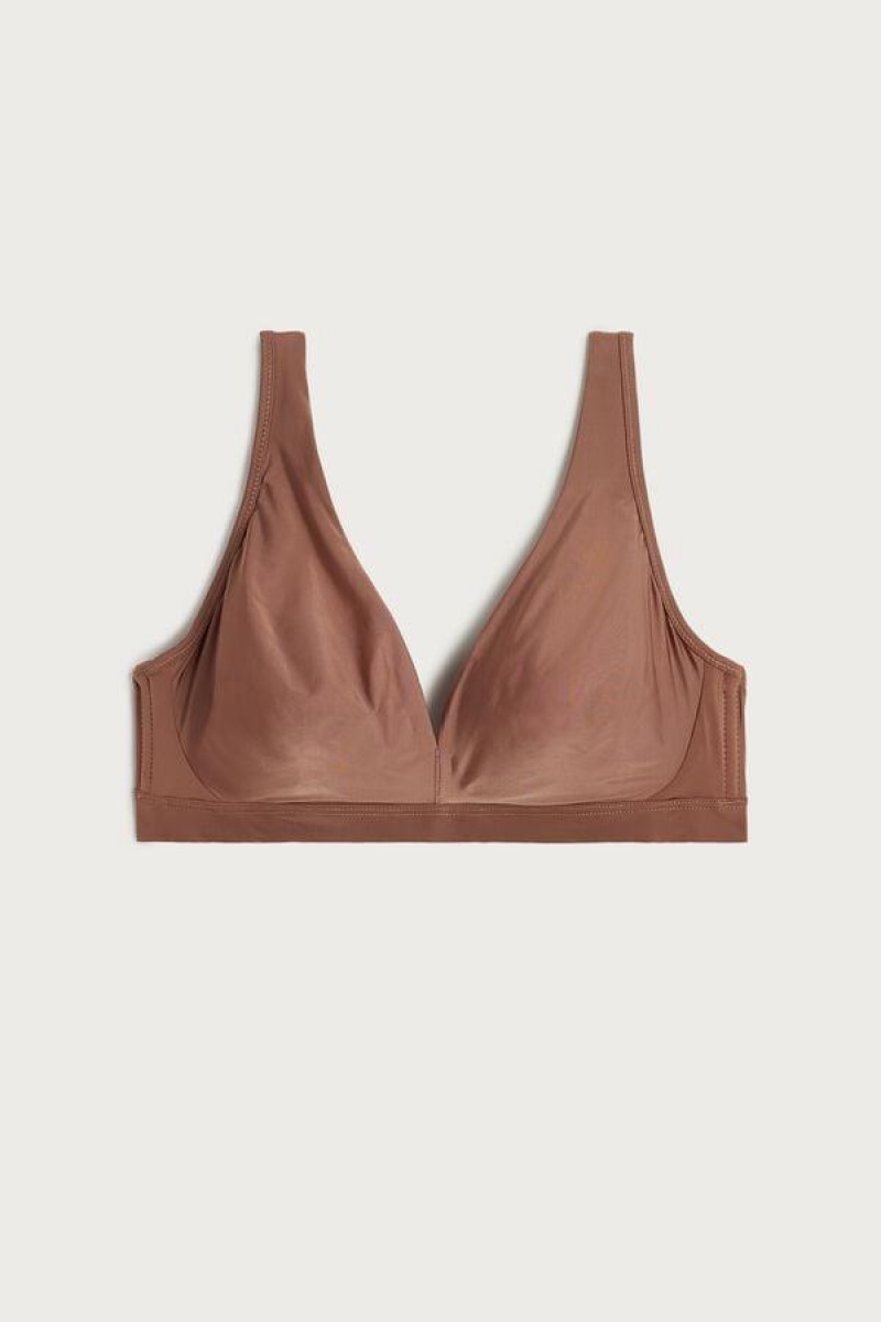 Dámské Podprsenky Intimissimi Lara Ultralight Microfiber Triangle Tmavě Béžový | CZ GL4619