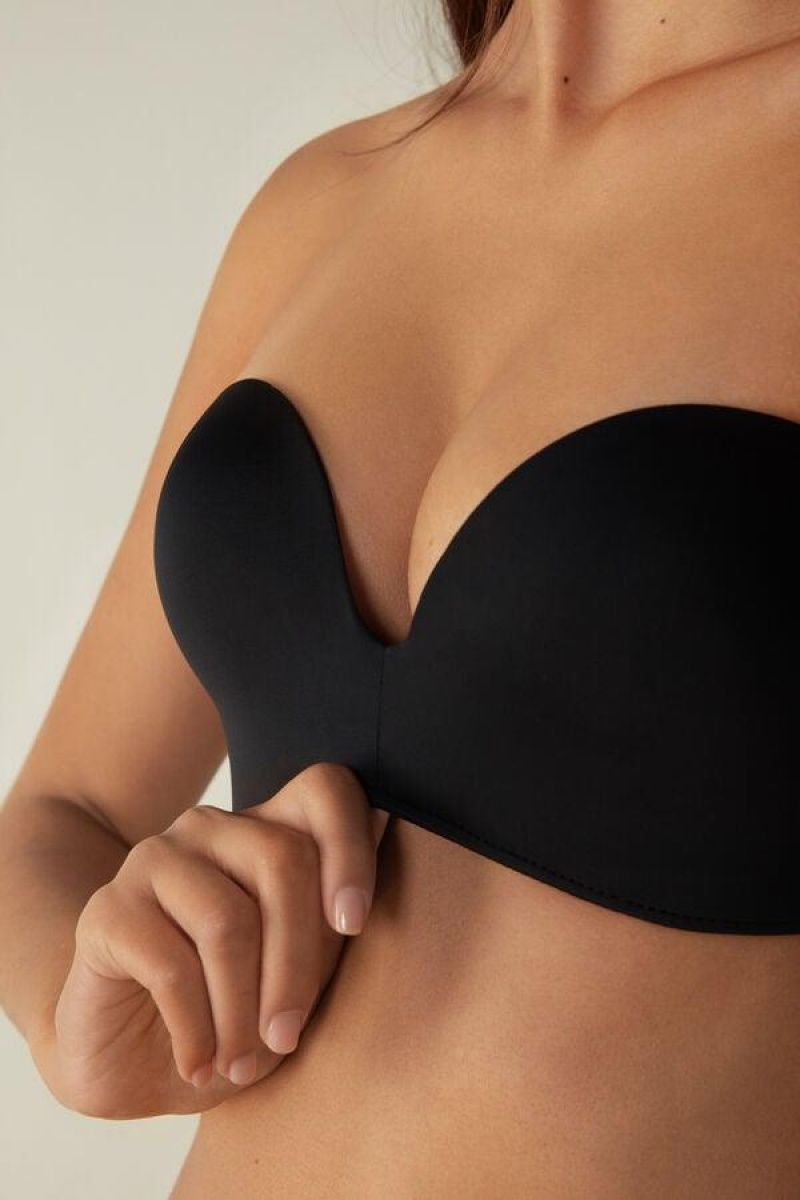 Dámské Podprsenky Intimissimi Laura Microfiber Bandeau Černé | CZ HK4931