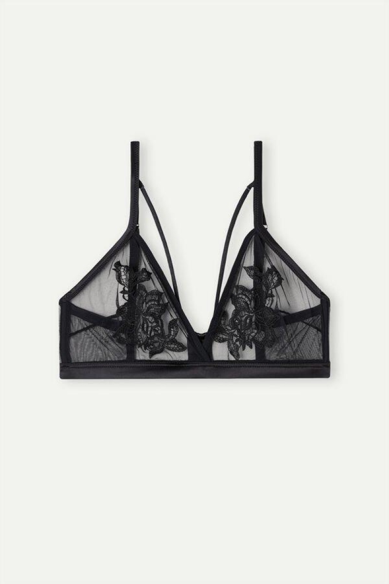 Dámské Podprsenky Intimissimi Layers of Lust Emma Triangle Černé | CZ MA4897