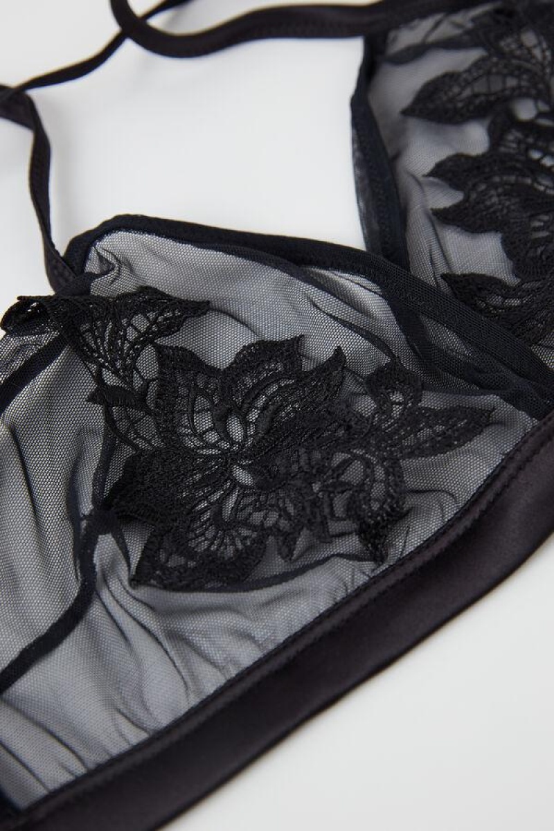 Dámské Podprsenky Intimissimi Layers of Lust Emma Triangle Černé | CZ HK4670