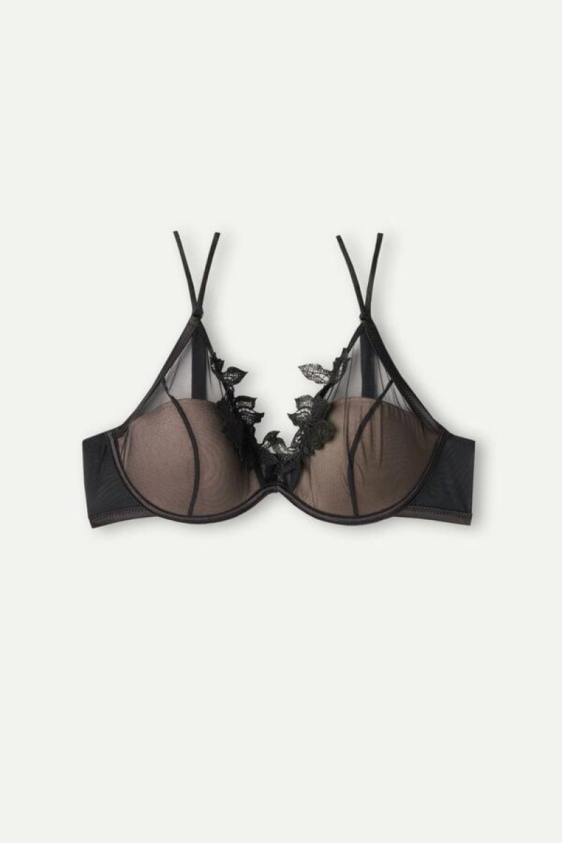 Dámské Podprsenky Intimissimi Layers of Lust Elena Balconette Černé | CZ FM4516