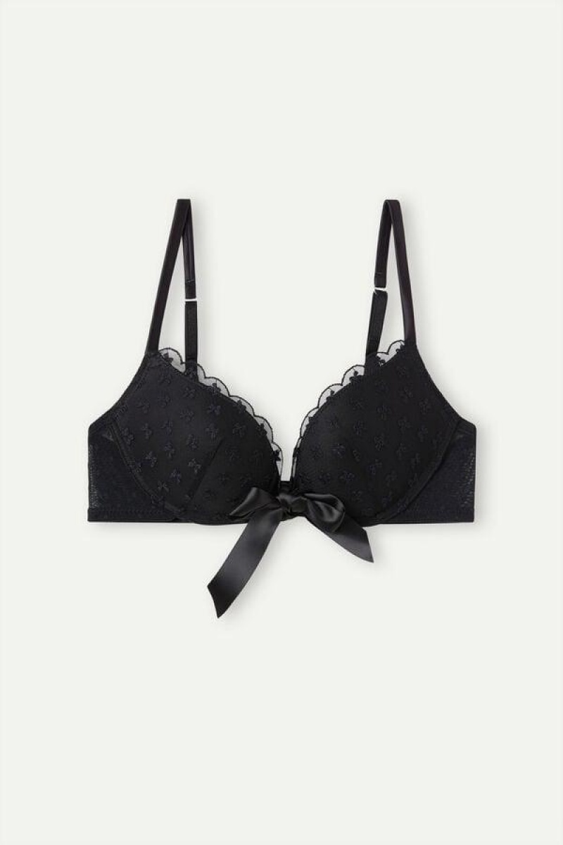 Dámské Podprsenky Intimissimi Love Cadeau Gioia Super Push-up Černé | CZ MA4772