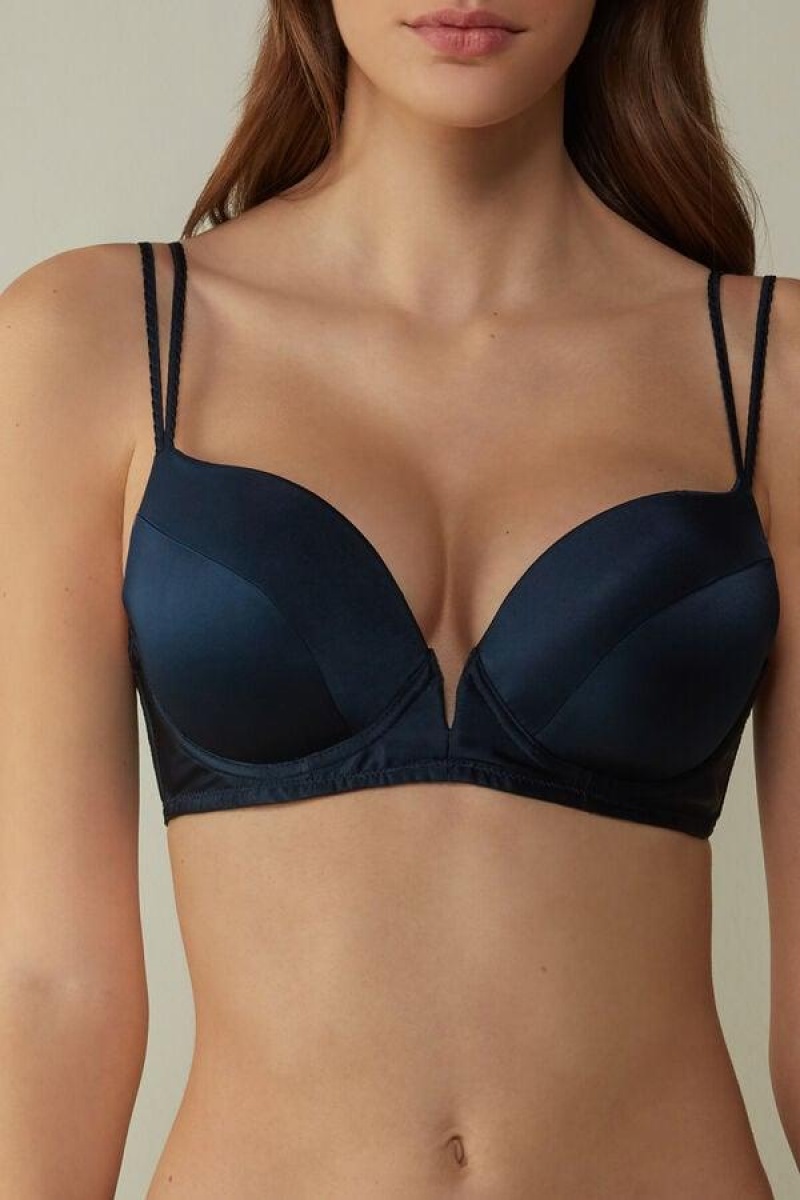 Dámské Podprsenky Intimissimi Mia Silk Super Push-Up Blankyt | CZ CE4749