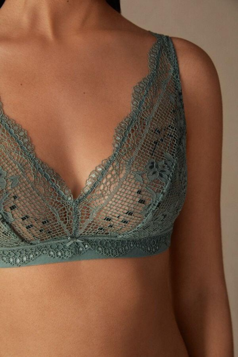 Dámské Podprsenky Intimissimi Prairie Bouquet Lara Triangle Zelene | CZ RW4893