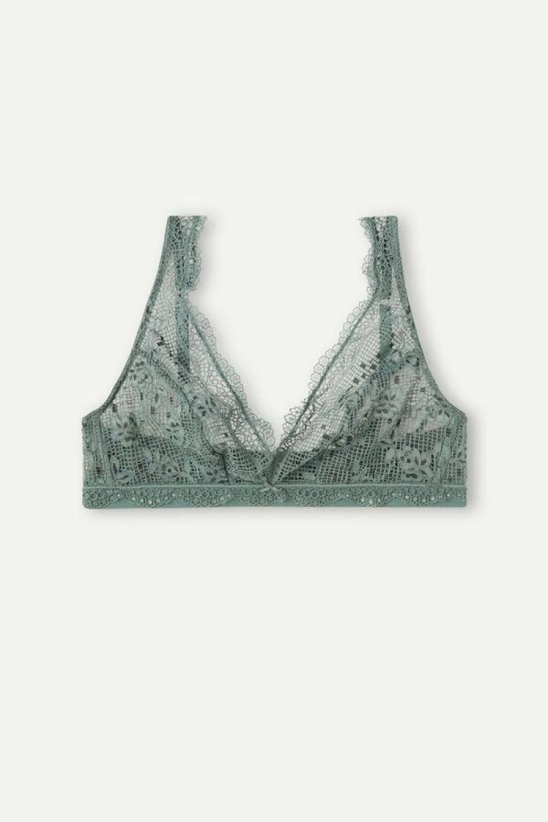 Dámské Podprsenky Intimissimi Prairie Bouquet Lara Triangle Zelene | CZ RW4893