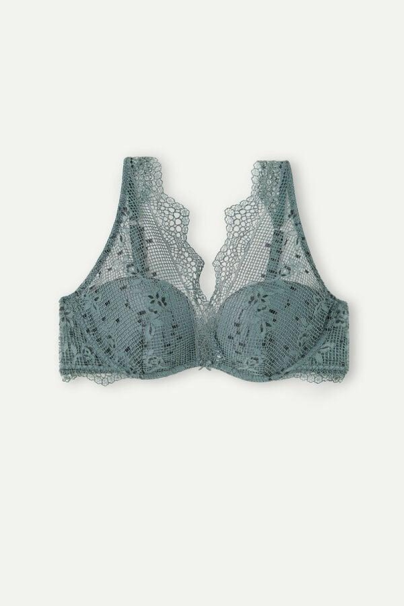 Dámské Podprsenky Intimissimi Prairie Bouquet Giorgia Balconette Zelene | CZ RW4993