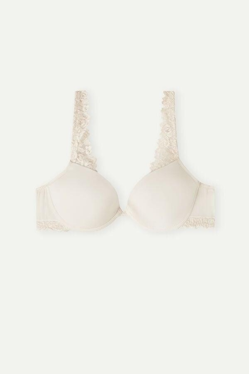 Dámské Podprsenky Intimissimi Pretty Flowers Microfiber Bellissima Push-up Růžové | CZ GL4757