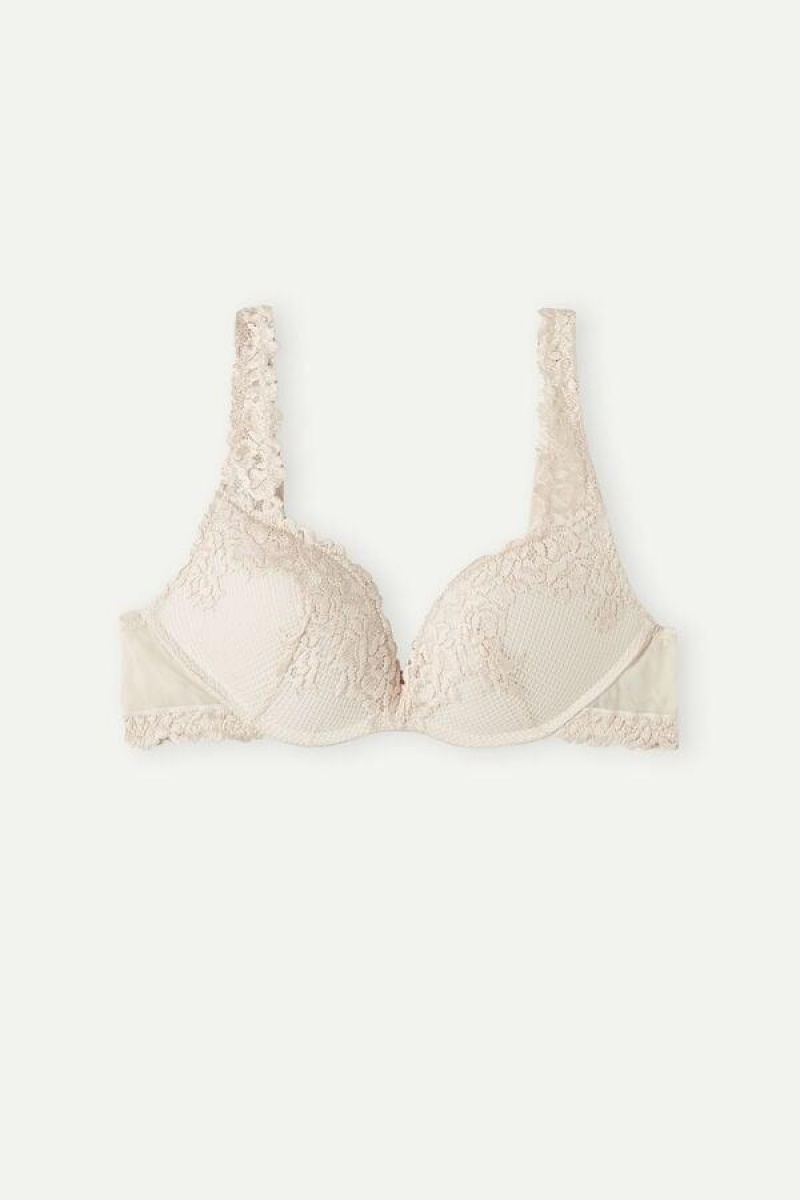 Dámské Podprsenky Intimissimi Pretty Flowers Gioia Super Push-up Růžové | CZ HK4756