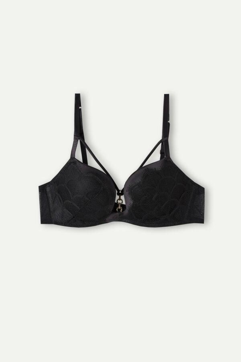 Dámské Podprsenky Intimissimi Pure Charme Monica Push-Up Černé | CZ HK4774