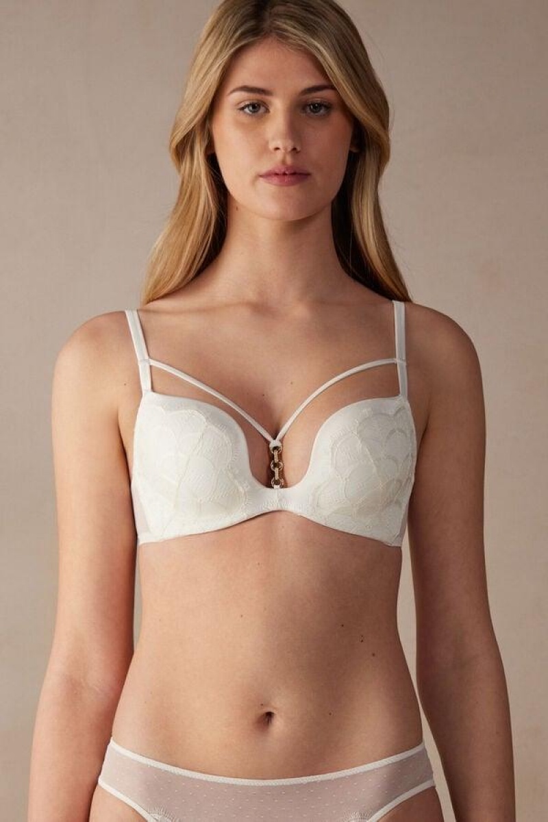 Dámské Podprsenky Intimissimi Pure Charme Monica Push-Up Bílé | CZ QZ4771