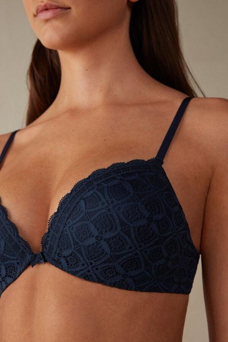 Dámské Podprsenky Intimissimi Silvia Push-up in Krajkové Blankyt | CZ RW4768