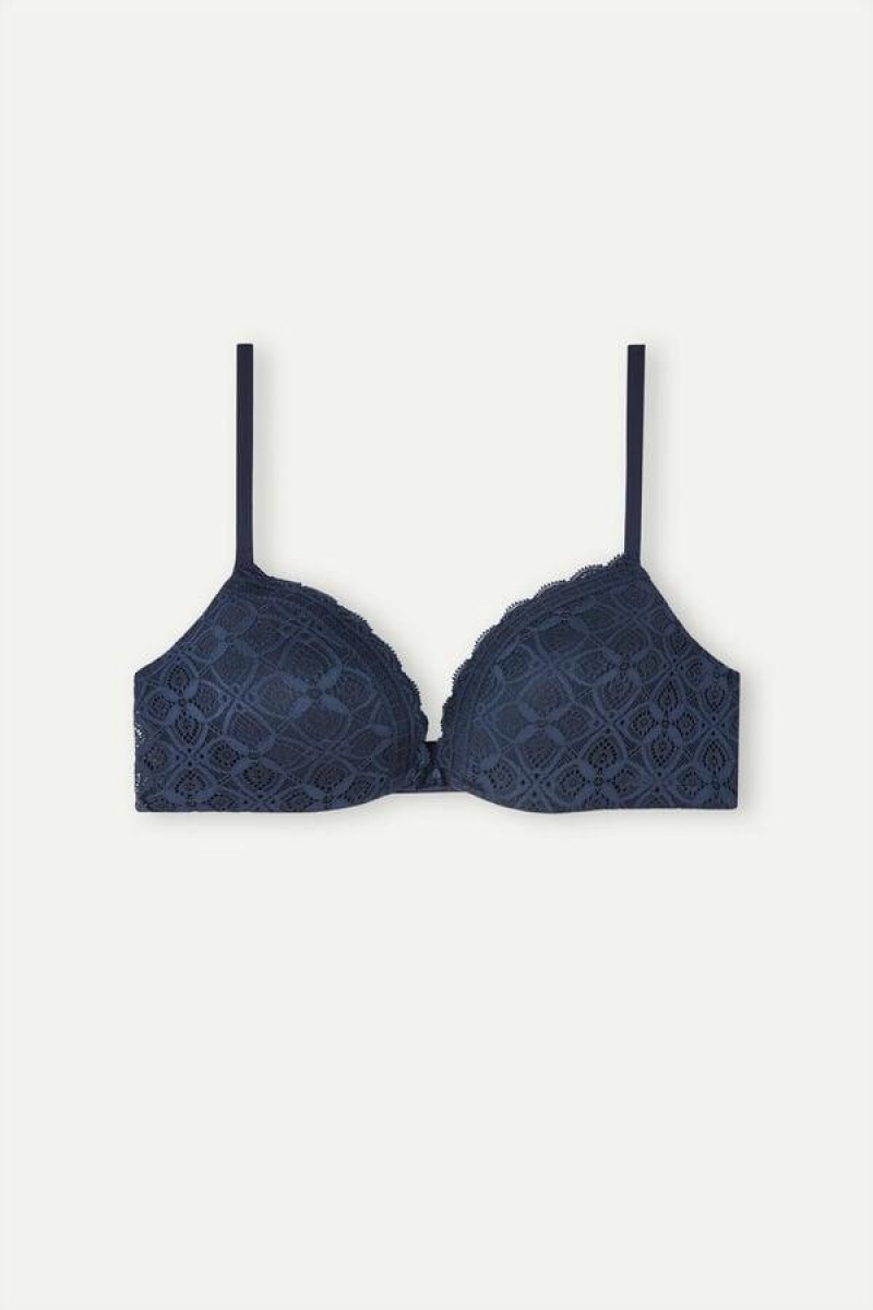 Dámské Podprsenky Intimissimi Silvia Push-up in Krajkové Blankyt | CZ RW4768