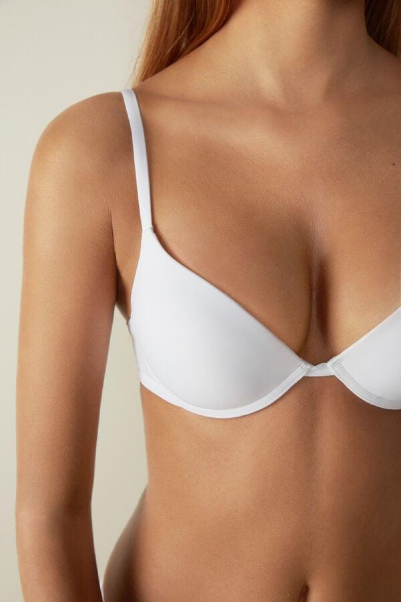 Dámské Podprsenky Intimissimi Simona Microfiber Super Push-Up Bílé | CZ IS4712