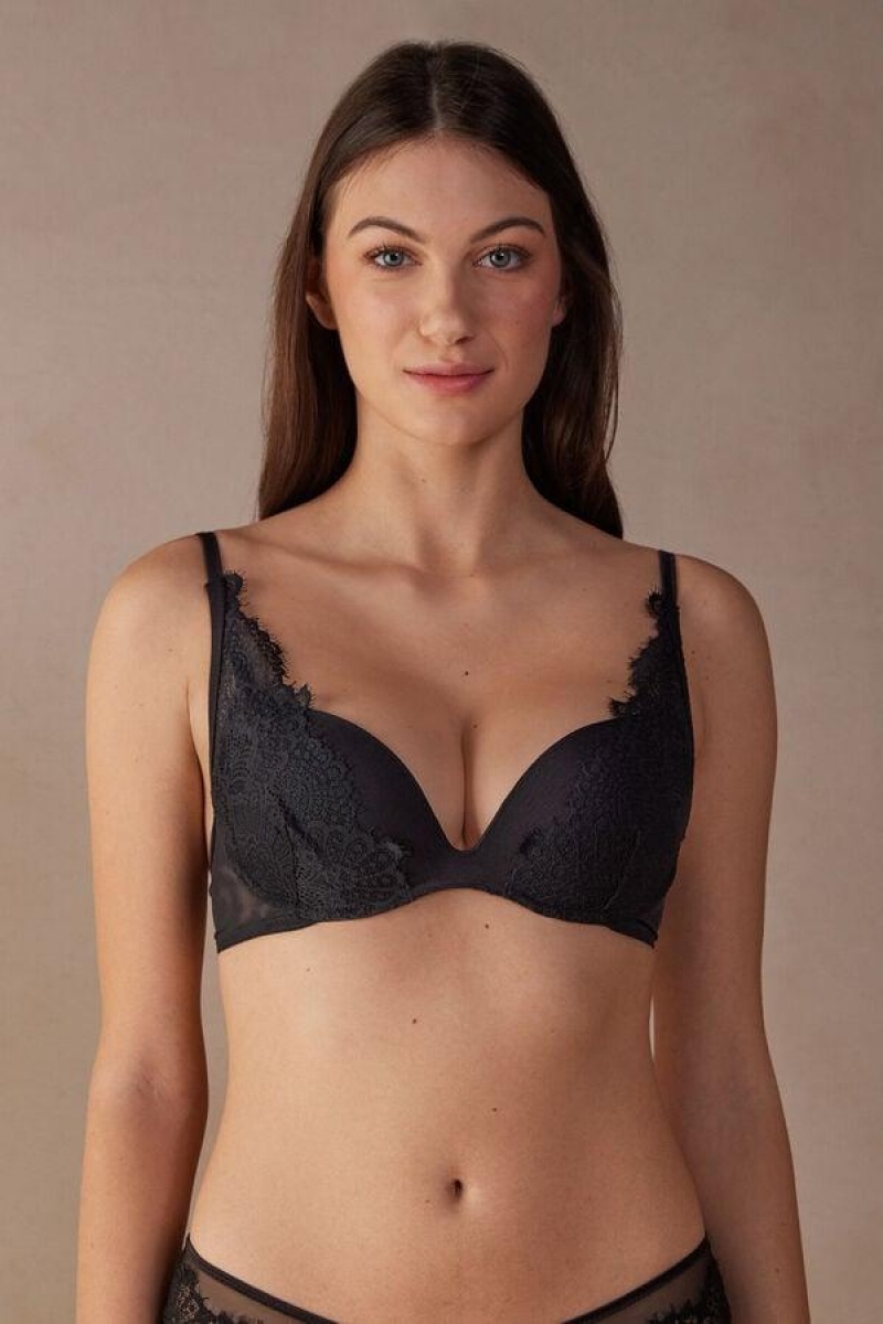 Dámské Podprsenky Intimissimi Stunning Beauty Gioia Super Push-up Černé | CZ FM4776