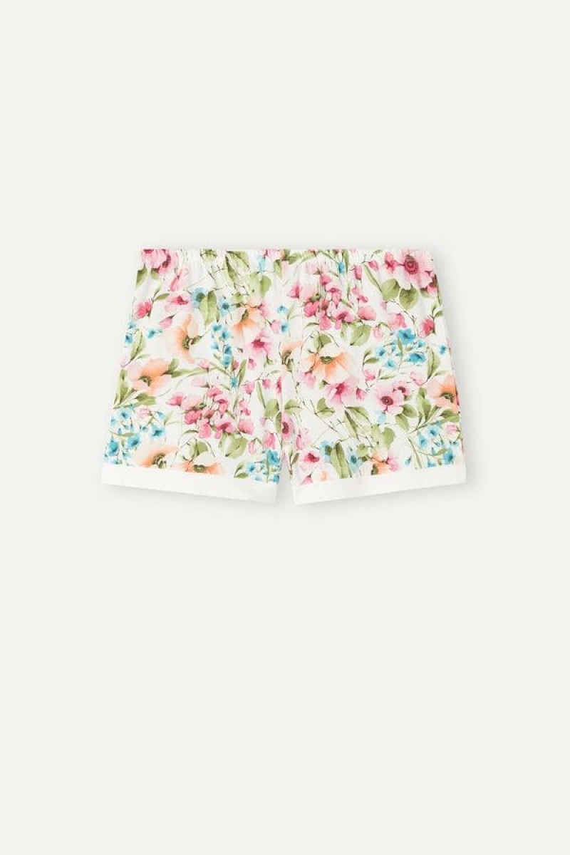 Dámské Pyžama Intimissimi Botanical Lyrics Modal Shorts Viacfarebný Bílé | CZ GL4081