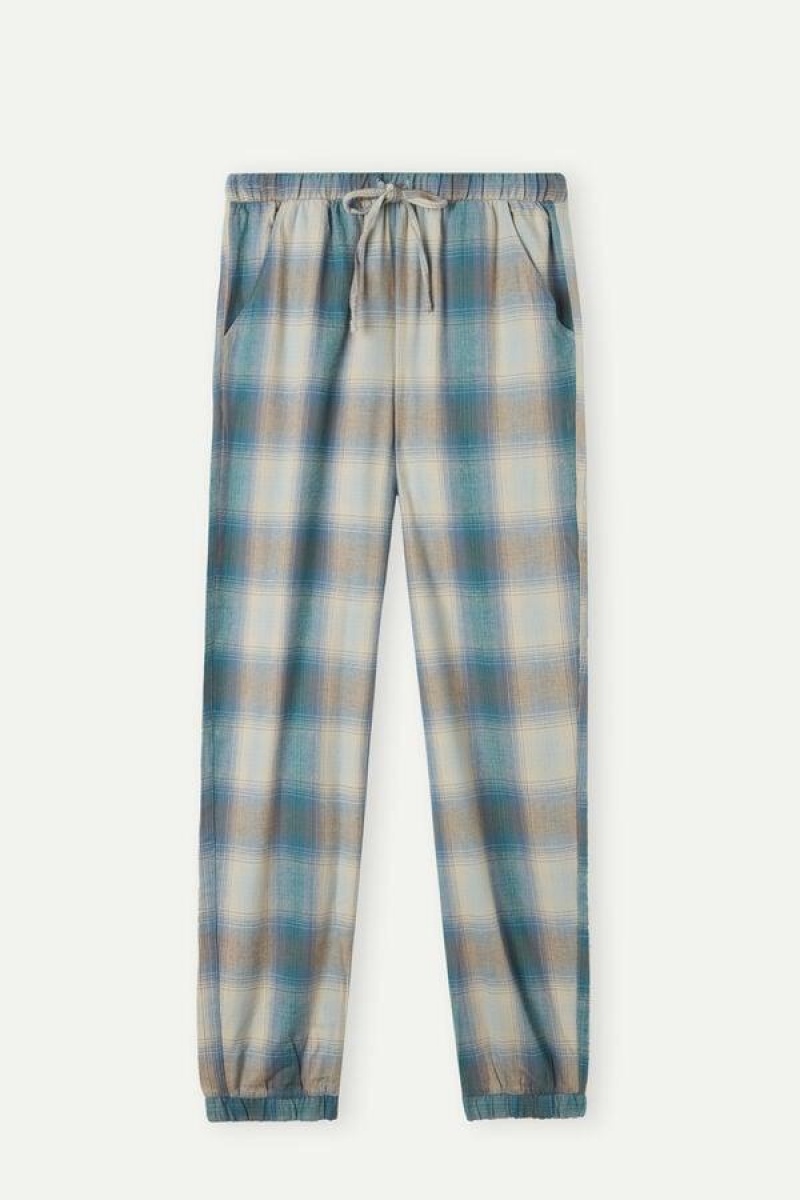 Dámské Pyžama Intimissimi Cozy Mountains Brushed Cloth Pants with Cuffs Blankyt | CZ WY3990