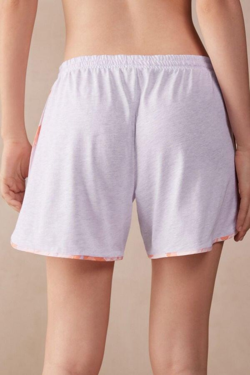 Dámské Pyžama Intimissimi Iris and Apricot Supima® Ultrafresh Bavlněné Shorts Fialové | CZ GL4099