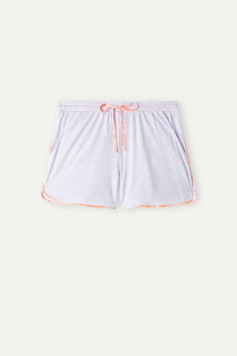 Dámské Pyžama Intimissimi Iris and Apricot Supima® Ultrafresh Bavlněné Shorts Fialové | CZ GL4099