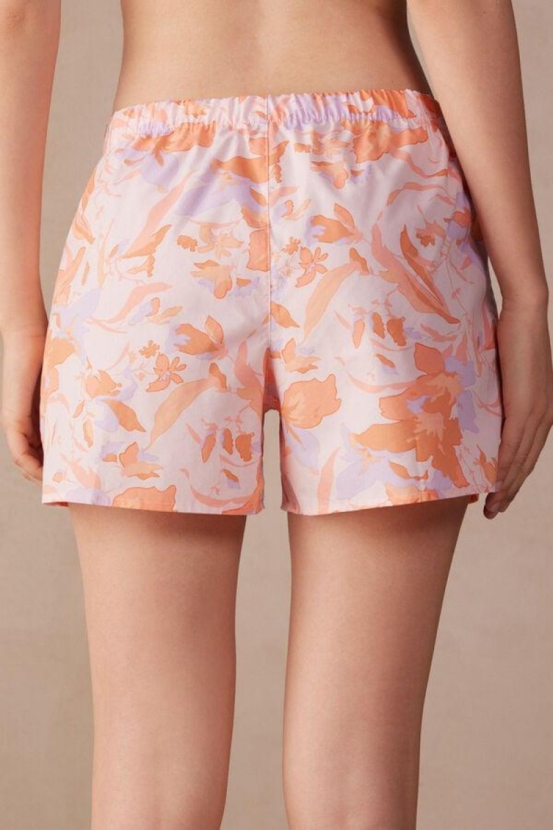 Dámské Pyžama Intimissimi Iris and Apricot Cloth Shorts Růžové | CZ WY4094