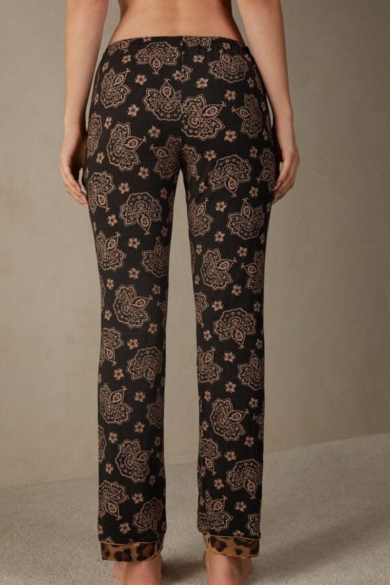 Dámské Pyžama Intimissimi Lady Animalier Modal Pants Černé | CZ GL4002