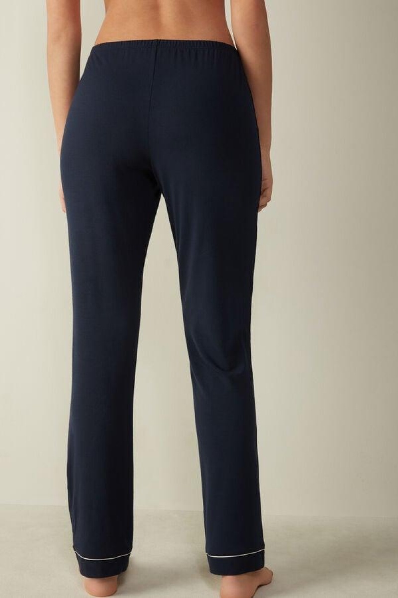 Dámské Pyžama Intimissimi Long Micromodal Trousers Blankyt | CZ QZ4043