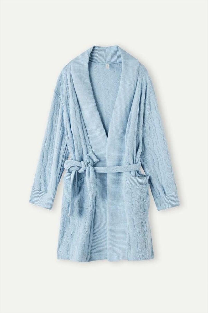 Dámské Pyžama Intimissimi Lost in Fields Braided Robe Světle Blankyt | CZ QZ3860