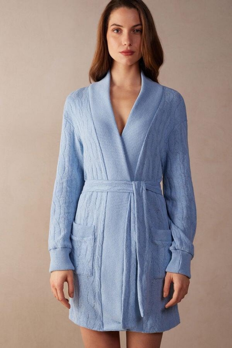 Dámské Pyžama Intimissimi Lost in Fields Braided Robe Světle Blankyt | CZ QZ3860