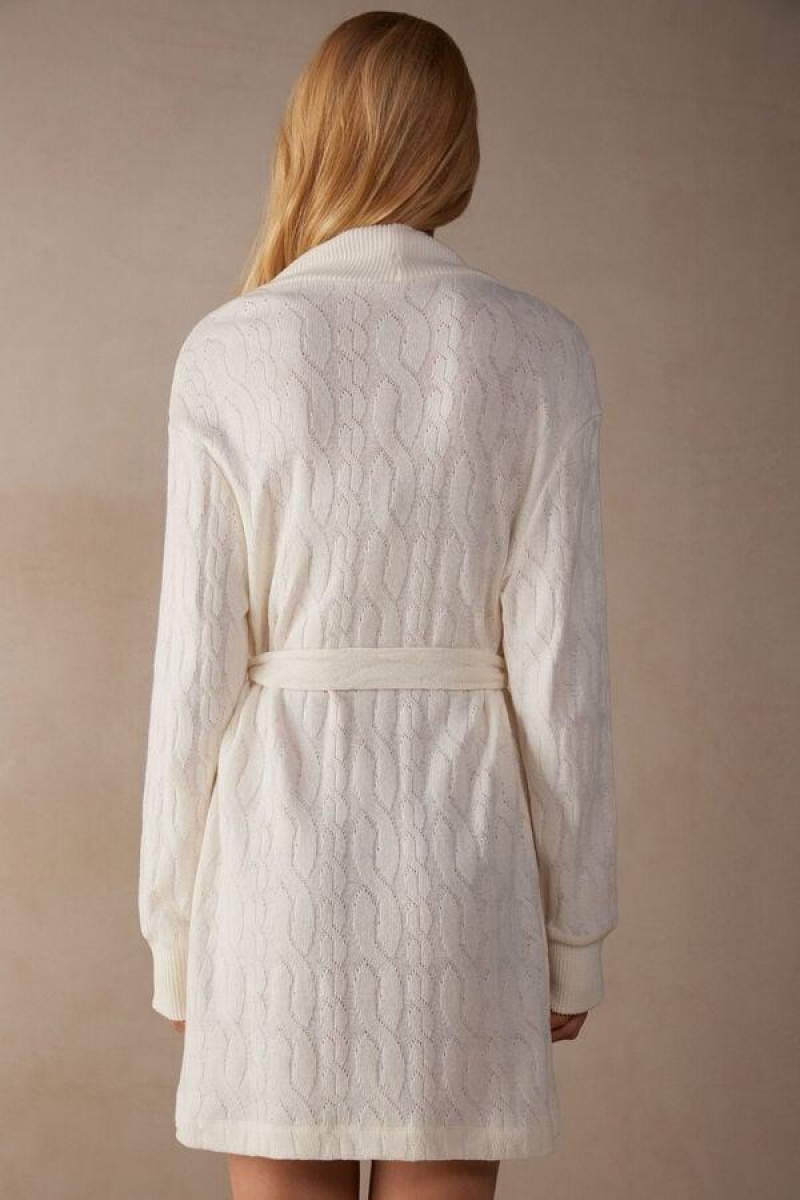 Dámské Pyžama Intimissimi Lost in Fields Braided Robe Bílé | CZ WY3859