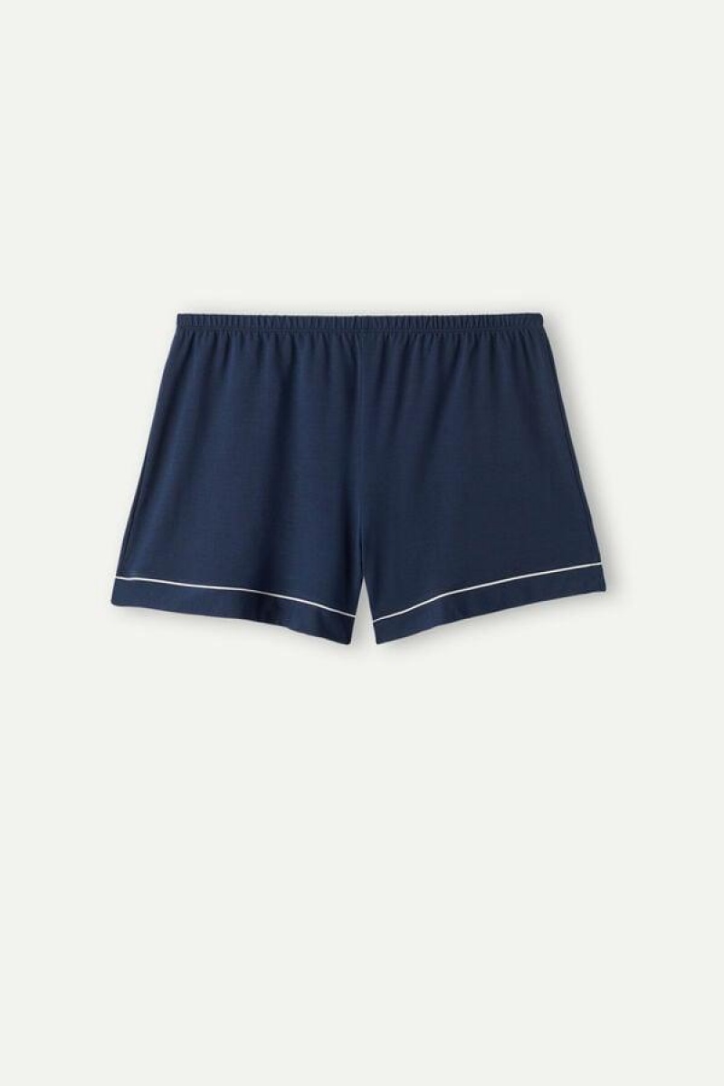 Dámské Pyžama Intimissimi Modal Shorts with Contrast Trim Blankyt | CZ RW4092