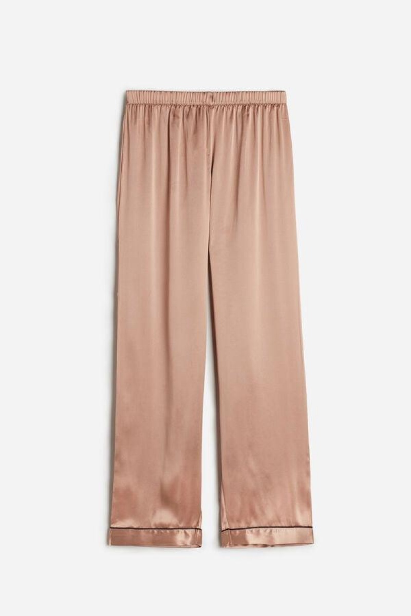 Dámské Pyžama Intimissimi Silk Satin Pants Růžové | CZ DN3979